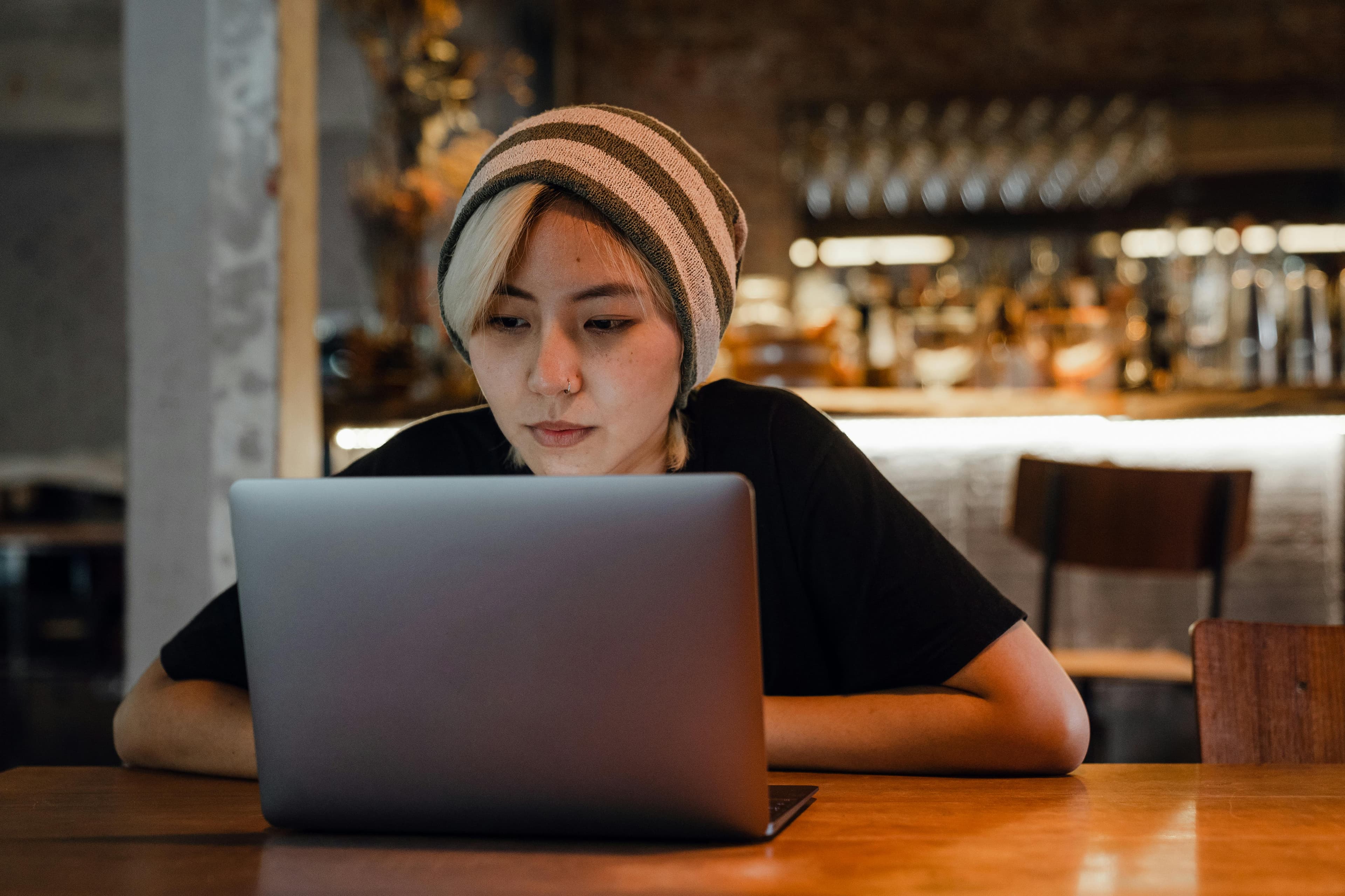 A solo writer at a laptop